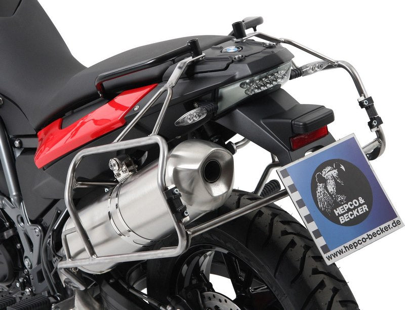 Hepco & Becker Sidecarrier Cutout stainless steel incl. Xplorer Cutout sideboxes for BMW F650/700/800GS | 651652 00 22-00-40