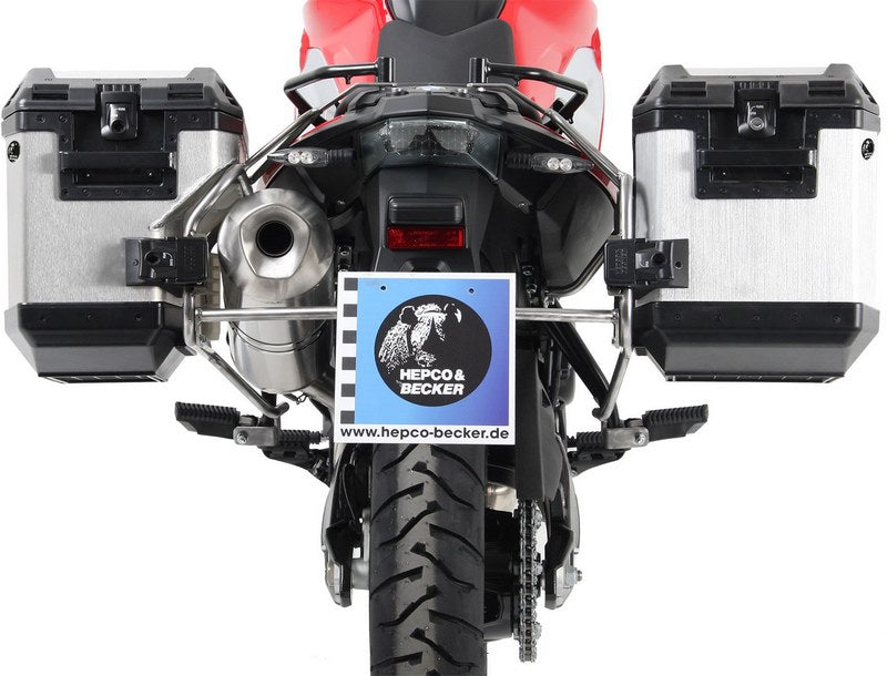 Hepco & Becker Sidecarrier Cutout stainless steel incl. Xplorer Cutout sideboxes for BMW F650/700/800GS | 651652 00 22-00-40