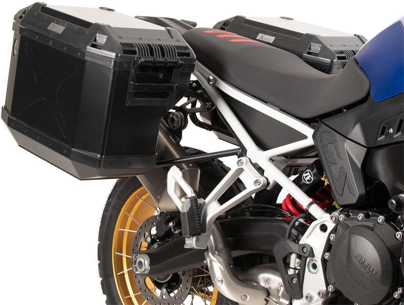 Hepco & Becker Side Carrier Cutout Black Incl. Xplorer Sideboxes Black For BMW F 900 GS (2024-) | 6516534 00 01-01-40