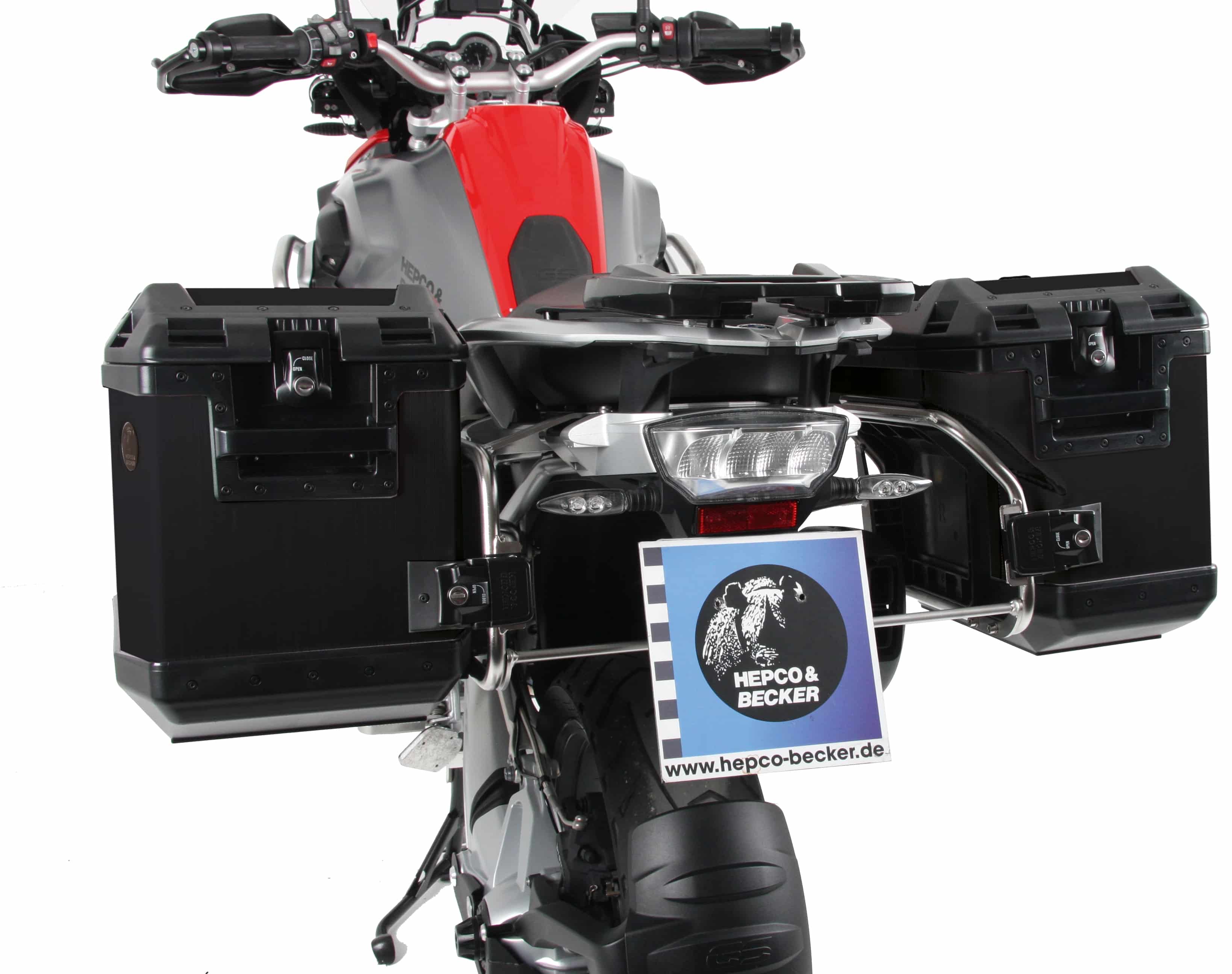 Hepco & Becker Sidecarrier Cutout Stainless Steel Incl. Xplorer Black Sideboxes For BMW R1200 GS LC (2013-2018) | 651665-00-22-01-40
