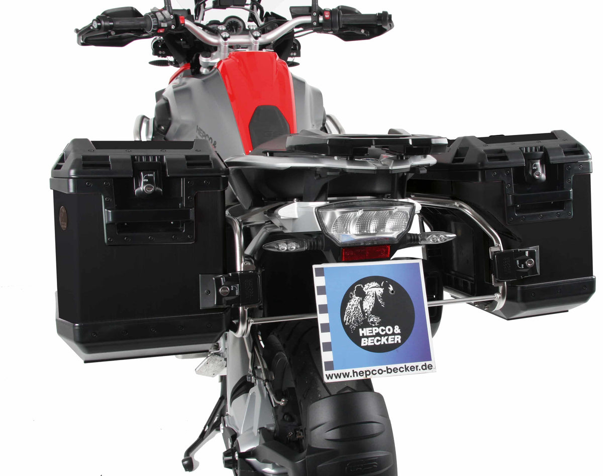 Hepco & Becker Sidecarrier Cutout Stainless Steel Incl. Xplorer Black Sideboxes For BMW R1200 GS LC (2013-2018) | 651665-00-22-01-40
