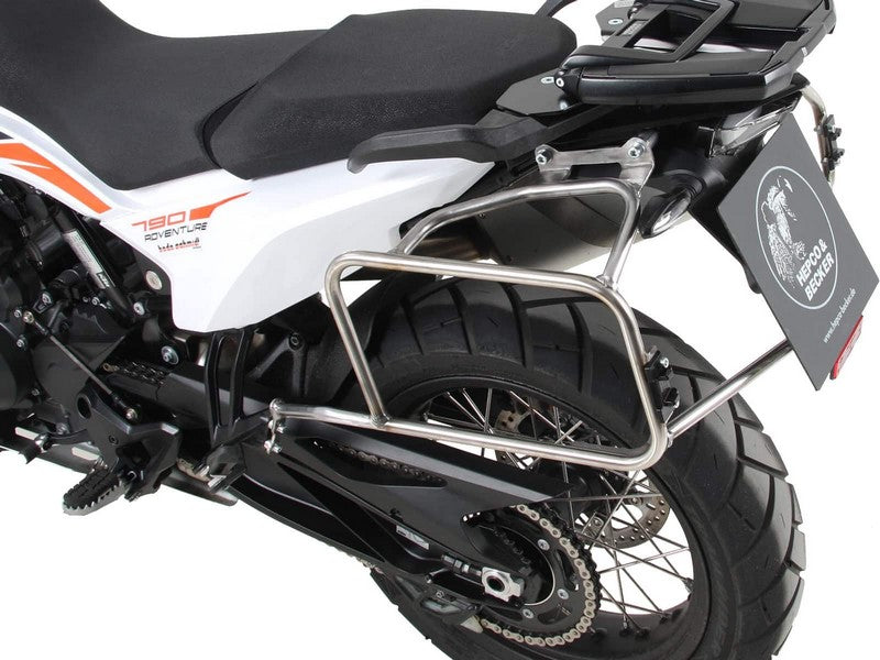 Hepco & Becker Sidecarrier Cutout stainless steel incl. Xplorer Cutout sideboxes for KTM 790 Adventure/R (2019-) | 6517581 00 22-00-40