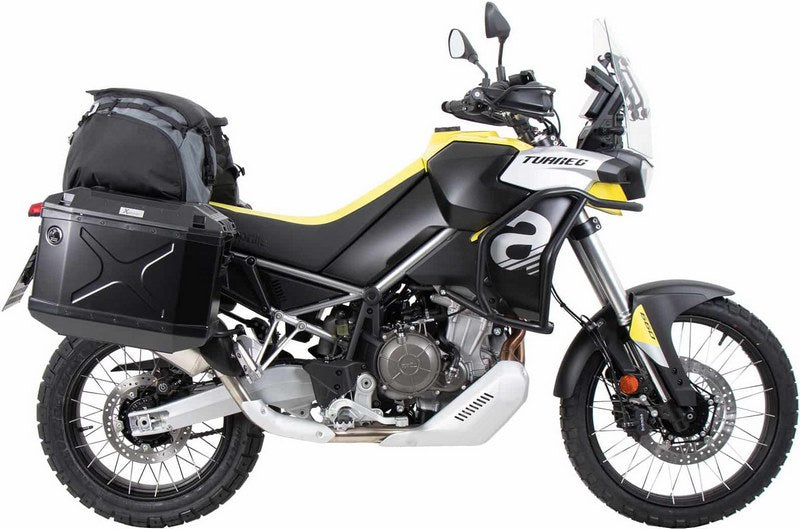 Hepco & Becker Sidecarrier Cutout black incl. Xplorer sideboxes black for Aprilia Tuareg 660 (2022-) | 6517599 00 01-01-40