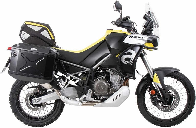 Hepco & Becker Sidecarrier Cutout black incl. Xplorer sideboxes black for Aprilia Tuareg 660 (2022-) | 6517599 00 01-01-40