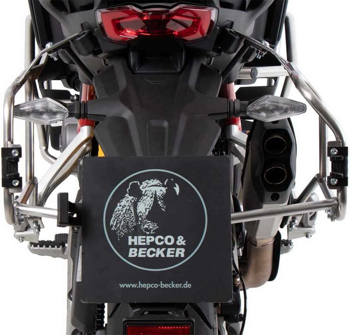 Hepco & Becker Side carrier cutout stainless steel incl. Xplorer sideboxes black for Ducati Multistrada V4 / S / S Sport (2021-) | 6517614 00 22 01-40