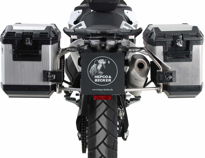 Hepco & Becker Side carrier cutout stainless steel incl. Xplorer silver sideboxes for KTM 890 Adventure / R / Rally (2021-) | 6517617 00 22-00-40