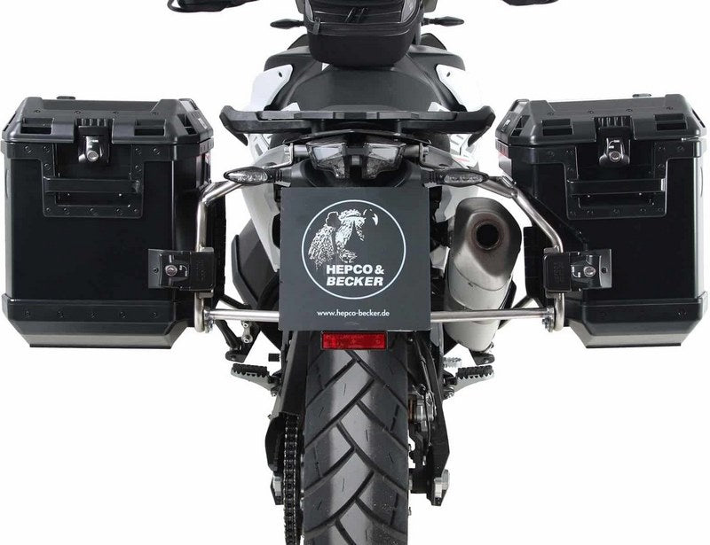 Hepco & Becker Side carrier cutout stainless steel incl. Xplorer sideboxes black for KTM 890 Adventure / R / Rally (2021-) | 6517617 00 22-01-40