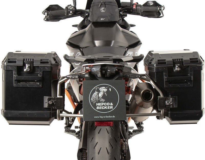 Hepco & Becker Side Carrier Cutout Stainless Steel Incl. Xplorer Sideboxes Black For KTM 890 SMT (2023-) | 6517655 00 22-01-40