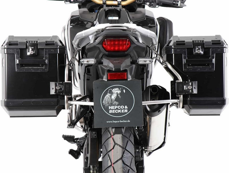 Hepco & Becker Sidecarrier Cutout stainless steel incl. Xplorer black sideboxes for Honda CRF 1100L Africa Twin Adventure Sports (2020-) | 6519522 00 22-01-40