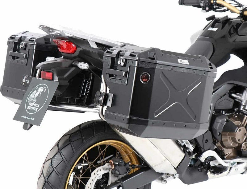 Hepco & Becker Side Carrier Cutout Stainless Steel Incl. Xplorer Sideboxes Black For Honda CRF 1100L Africa Twin (2024-) | 6519549 00 22-01-40
