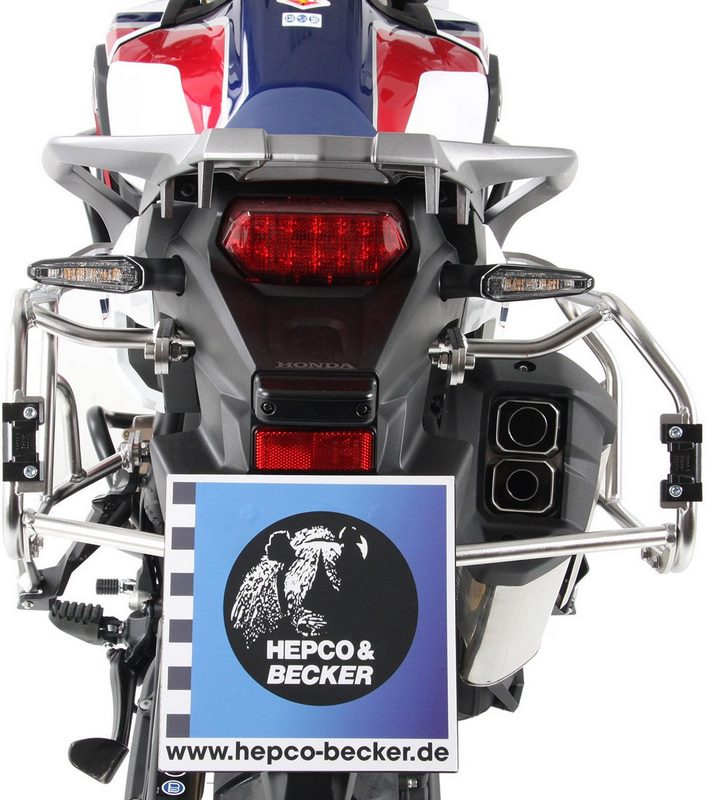 Hepco & Becker Sidecarrier Cutout stainless steel incl. Xplorer Cutout sideboxes for Honda CRF1000L Africa Twin (2016-2017) | 651994 00 22-00-40