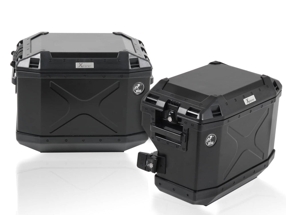 Hepco & Becker Sidecarrier Cutout Stainless Steel Incl. Xplorer Black Sideboxes For Honda CRF1000L Africa Twin (2016-2017) | 651994-00-22-01-40