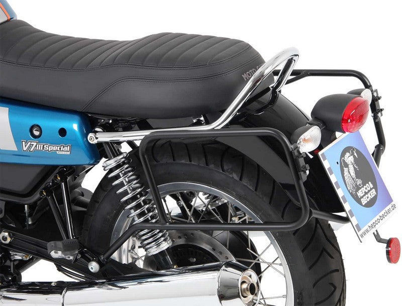 Hepco & Becker Sidecarrier permanent mounted - black for Moto Guzzi V 7 III /Carbon /Milano /Rough (2018-) | 653553 00 01