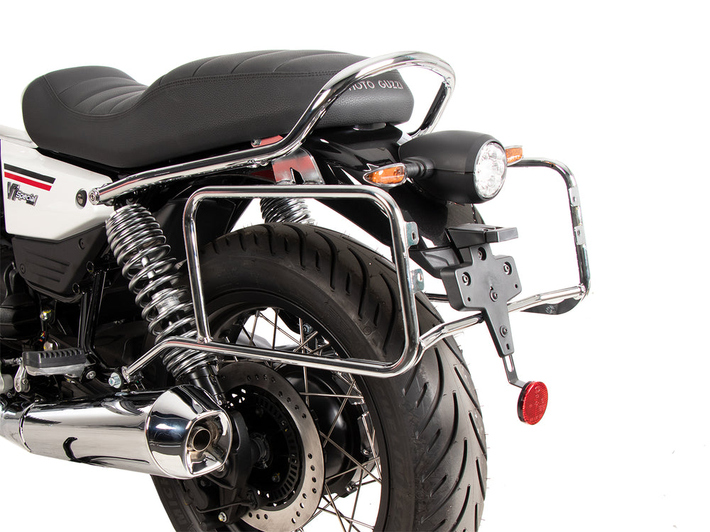 Hepco & Becker Side carrier permanent mounted chrome for Moto Guzzi V7 Stone / Special (850 ccm) (2021-) | 653556 00 02
