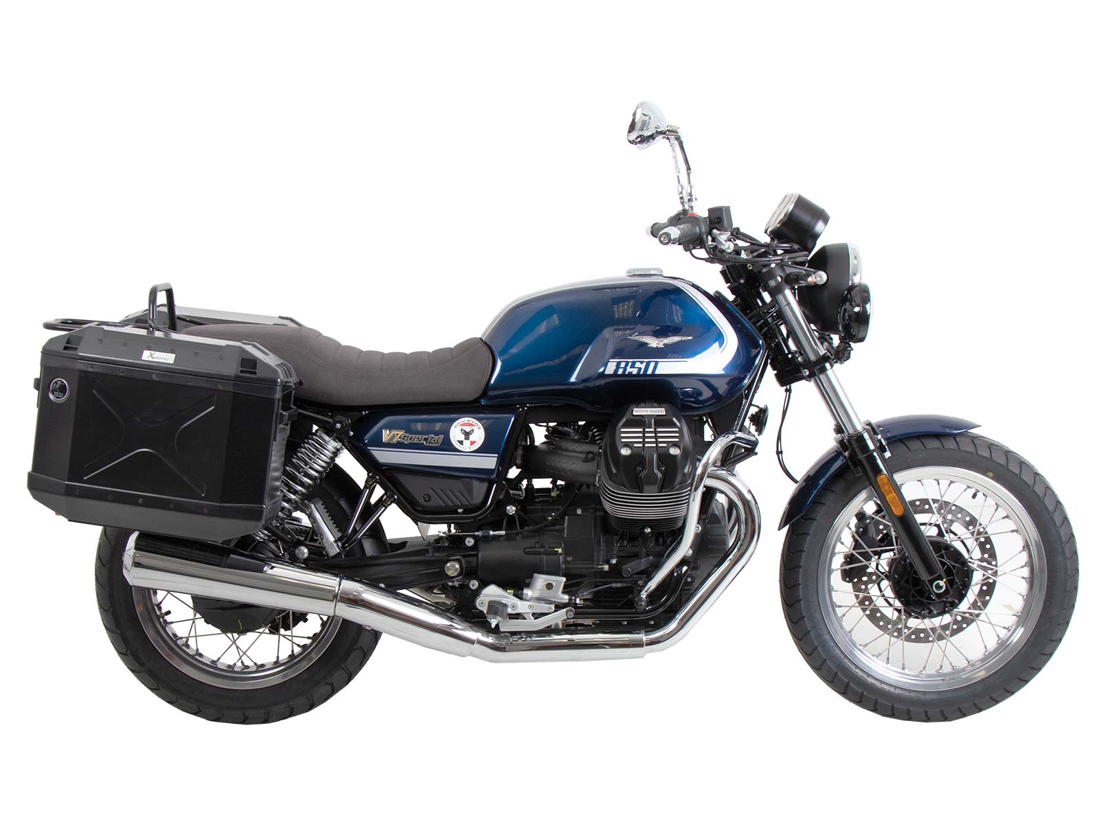 Hepco & Becker Side carrier permanent mounted chrome for Moto Guzzi V7 Stone / Special (850 ccm) (2021-) | 653556 00 02