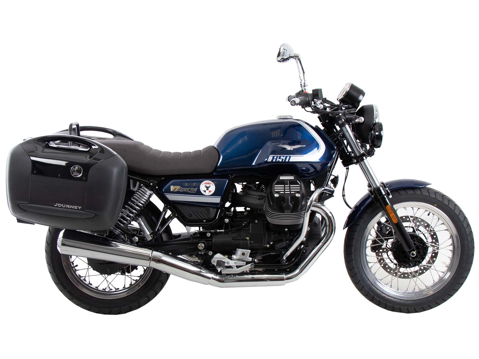 Hepco & Becker Side carrier permanent mounted chrome for Moto Guzzi V7 Stone / Special (850 ccm) (2021-) | 653556 00 02