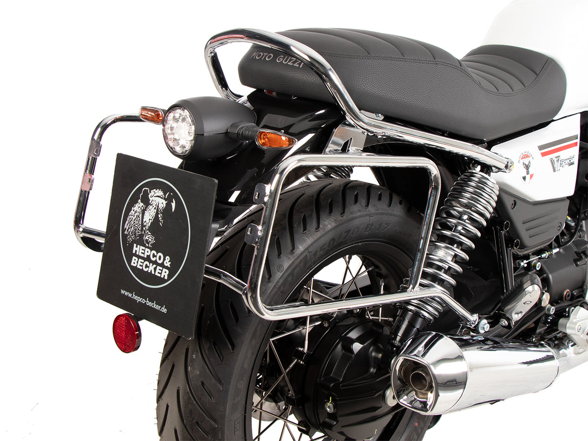 Hepco & Becker Side carrier permanent mounted chrome for Moto Guzzi V7 Stone / Special (850 ccm) (2021-) | 653556 00 02