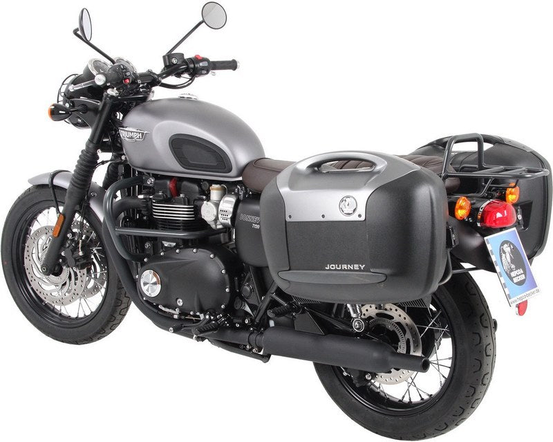 Hepco & Becker Sidecarrier permanent mounted-chrome for Triumph Bonneville T 100 / Black from 2017 | 6537559 00 02