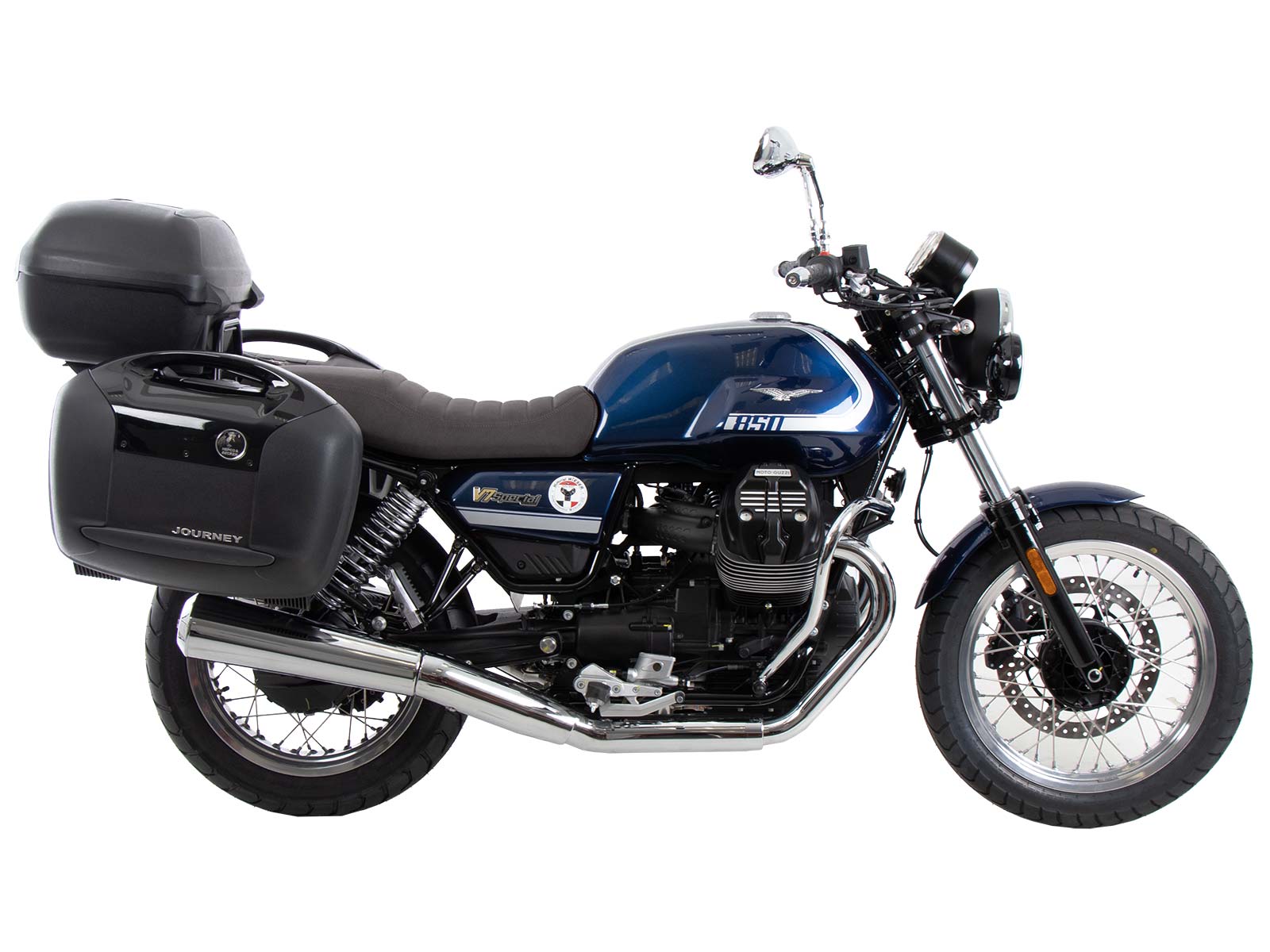 Hepco & Becker Tube rear rack chrome for Moto Guzzi V7 Special/Stone/Centenario (850 ccm) (2021-) | 654556 01 02
