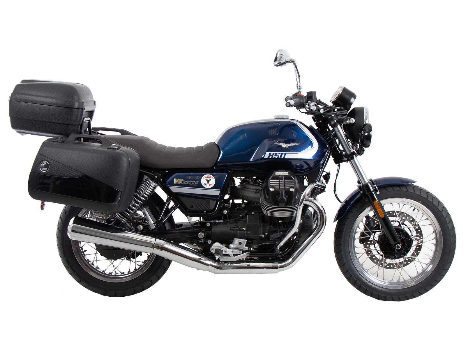 Hepco & Becker Tube rear rack chrome for Moto Guzzi V7 Special/Stone/Centenario (850 ccm) (2021-) | 654556 01 02
