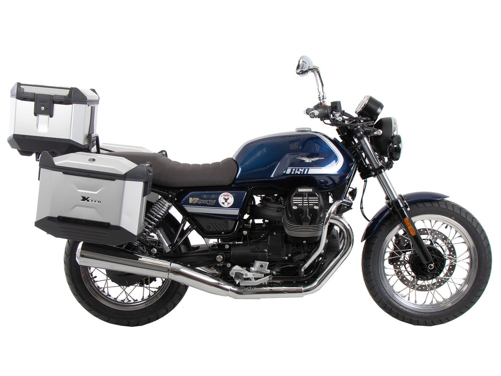 Hepco & Becker Tube rear rack chrome for Moto Guzzi V7 Special/Stone/Centenario (850 ccm) (2021-) | 654556 01 02