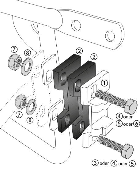 Hepco & Becker Lock adapter including adapter for side case carrier for Alu side case Standard/Exclusiv (piece) | 710081