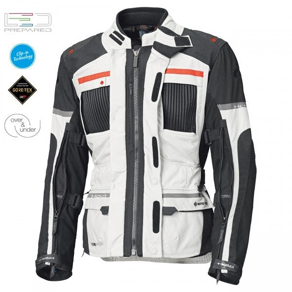 Held Carese Evo Grey-Red Textile Jacket | 62140-72