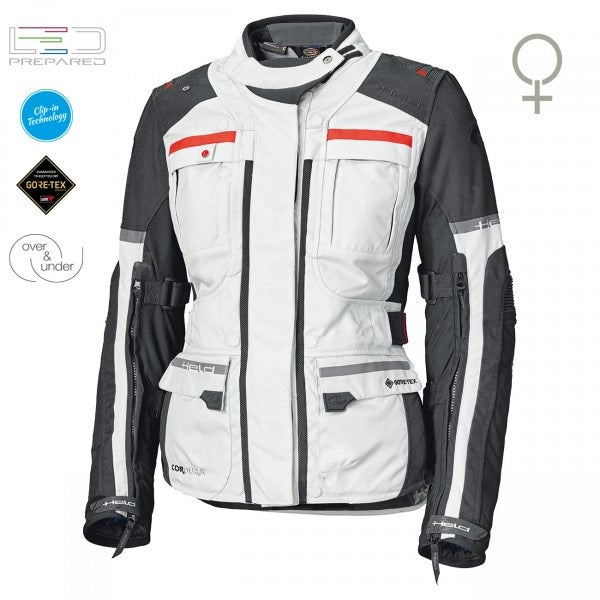 Held Carese Evo Grey-Red Textile Jacket | 62140-72
