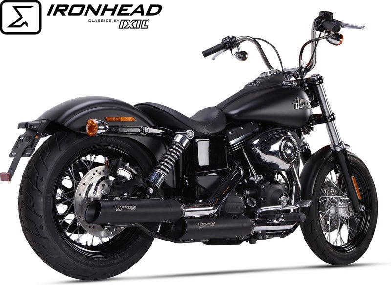 IXIL Slip On Exhaust (Lower Muffler) - Ironhead Round Black | HD 1006 SB