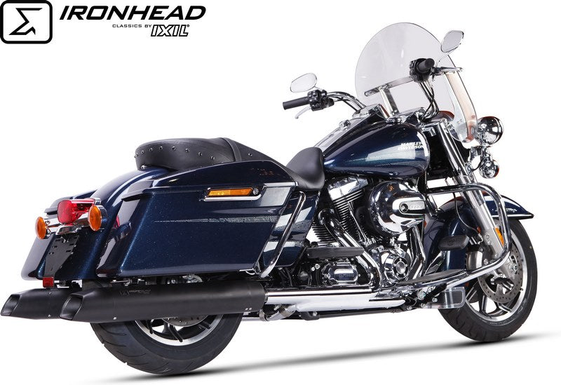 IXIL Slip On Exhaust (Right Muffler) - Ironhead Round Black | HD 1018 SB