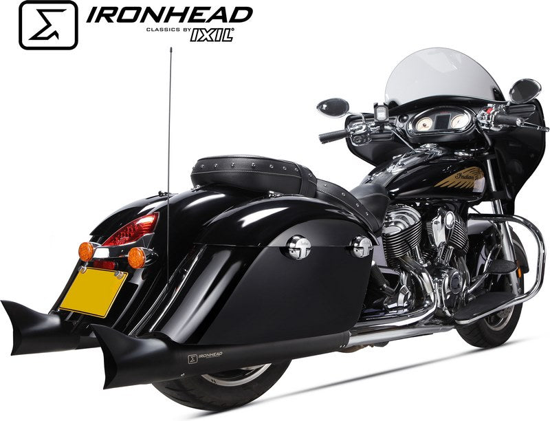 IXIL Slip On Exhaust (Left Muffler) - Ironhead Round Black | HI 2017 SB
