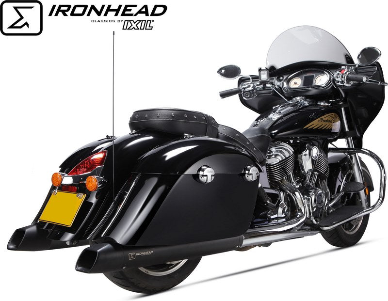 IXIL Slip On Exhaust (Left Muffler) - Ironhead Round Black | HI 2017 SB