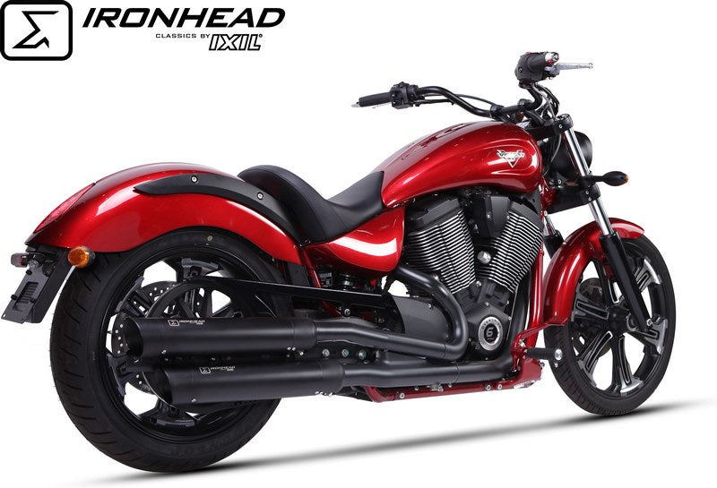 IXIL Slip On Exhaust (Lower Muffler) - Ironhead Round Black | HV 3002 SB