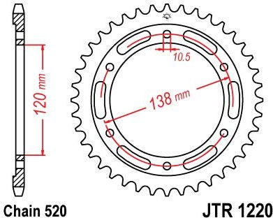 JT SPROCKETS Front Sprocket 38 Teeth Steel 520 Pitch Type 1220 | JTR1220.38
