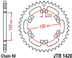 JT SPROCKETS Rear Sprocket 40 Teeth Steel Standard 530 Pitch Type 1420 | JTR1420.40