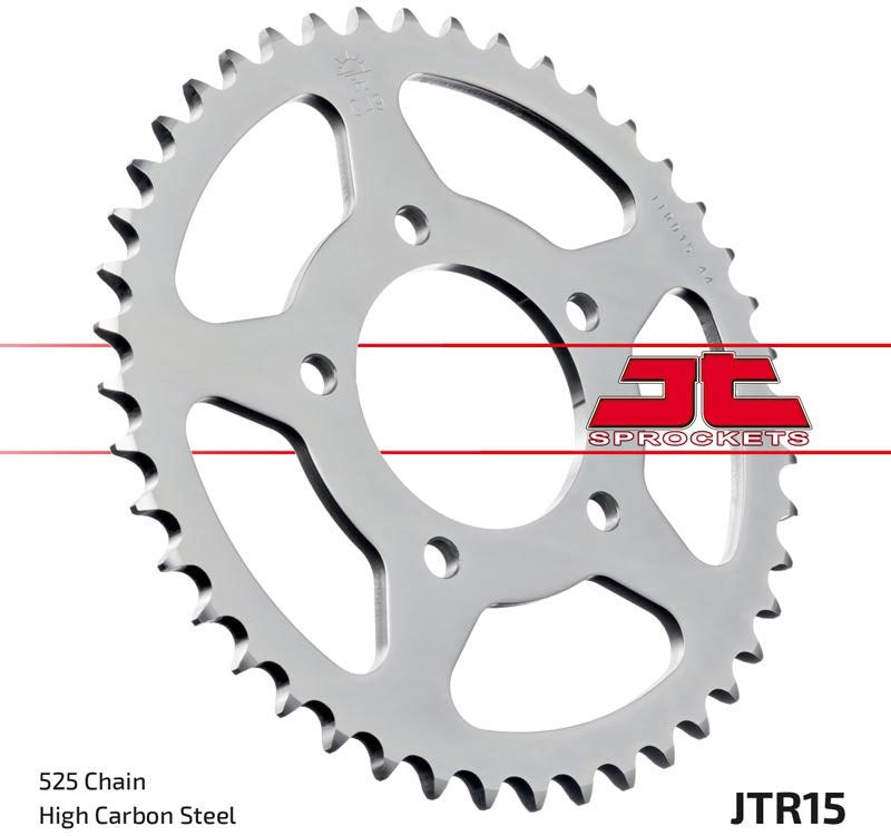 JT SPROCKETS Rear Sprocket 44 Teeth Steel Standard 525 Pitch Type 15 | JTR15.44