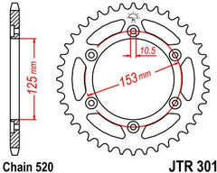JT SPROCKETS Front Sprocket 48 Teeth Steel 520 Pitch Type 301 | JTR301.48