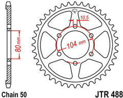 JT SPROCKETS Rear Sprocket 42 Teeth Steel Standard 530 Pitch Type 488 | JTR488.42