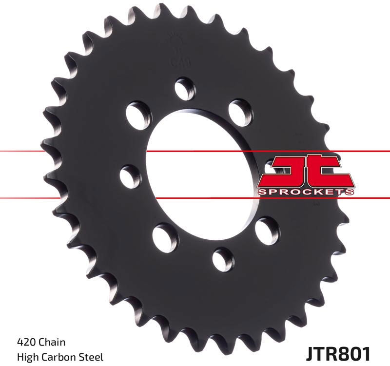 JT SPROCKETS Rear Sprocket 30 Teeth Steel Standard 420 Pitch Type 801 | JTR801.30
