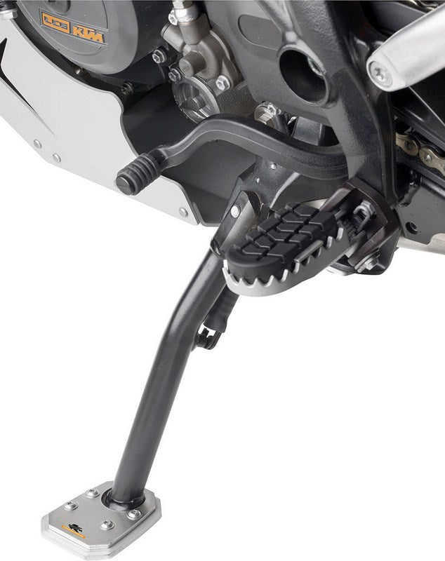 Kappa Specific support in aluminium and stainless steel to widen the surface support area of the original side stand | ES7704K