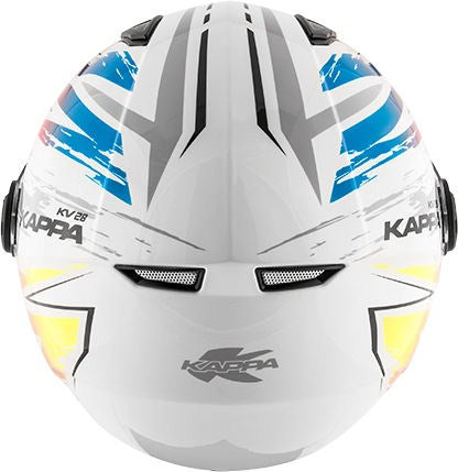 Kappa KV28 Miami Bolt Demi-Jet helmet in thermoplastic material, White / Mix | HKKV28FBLWX