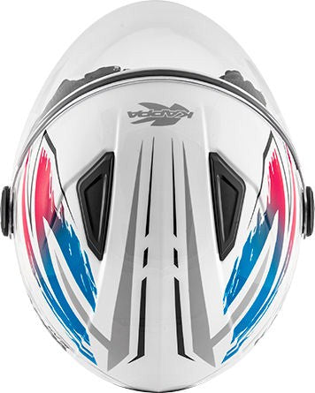 Kappa KV28 Miami Bolt Demi-Jet helmet in thermoplastic material, White / Mix | HKKV28FBLWX