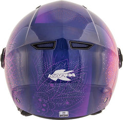 Kappa KV28 Miami Mandala Lady Demi-Jet helmet in thermoplastic material, Purple / Orange | HKKV28FMDPR