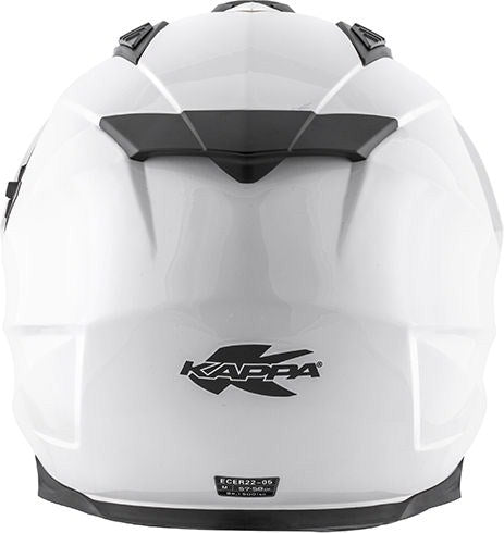 Kappa KV30 Enduro Basic Full-face helmet in thermoplastic material, Glossy White | HKKV30BB910