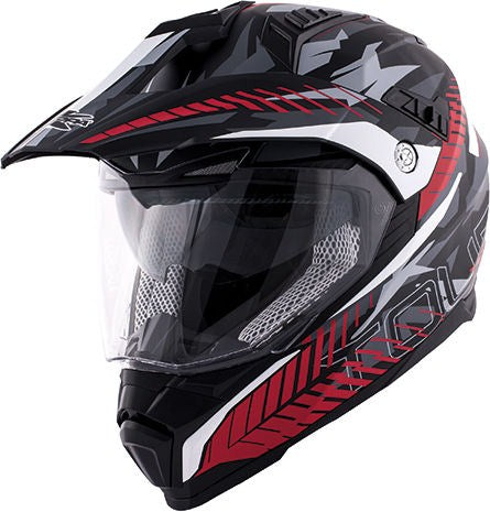 Kappa KV30 Enduro Full-face helmet in thermoplastic material, Tour Camouflage / Red / Glossy Black | HKKV30FCMRW