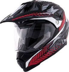 Kappa KV30 Enduro Full-face helmet in thermoplastic material, Tour Camouflage / Red / Glossy Black | HKKV30FCMRW