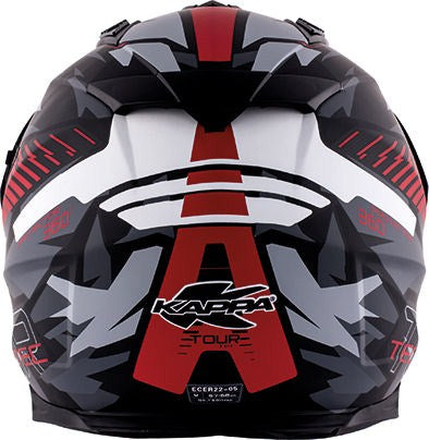 Kappa KV30 Enduro Full-face helmet in thermoplastic material, Tour Camouflage / Red / Glossy Black | HKKV30FCMRW