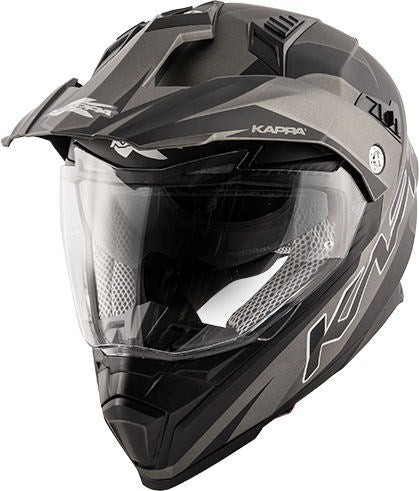 Kappa KV30 Enduro Flash Full-face helmet in thermoplastic material, Matt Titanium / Black | HKKV30FFHTB