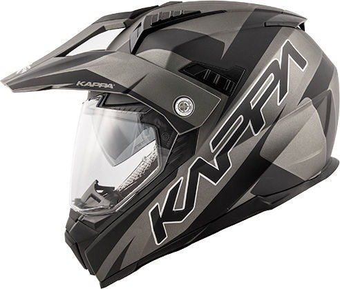 Kappa KV30 Enduro Flash Full-face helmet in thermoplastic material, Matt Titanium / Black | HKKV30FFHTB