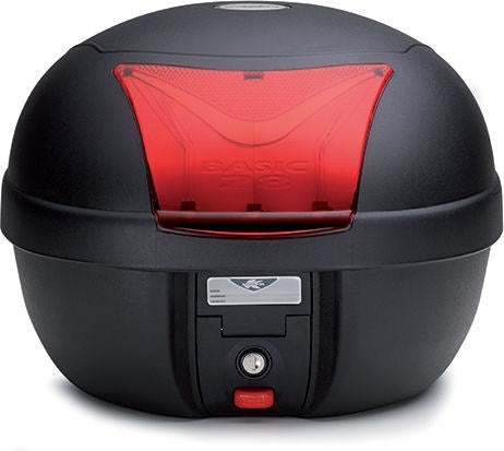 Kappa Top-case, capacity 28 ltr, black colour, with red reflector | K28BAS